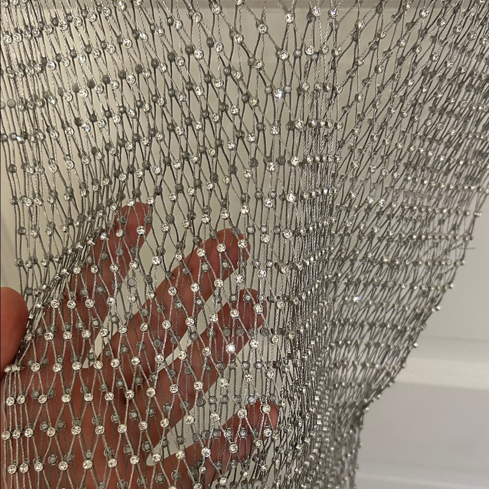 Silver Rhinestone Mesh Top - Picture 5 of 5